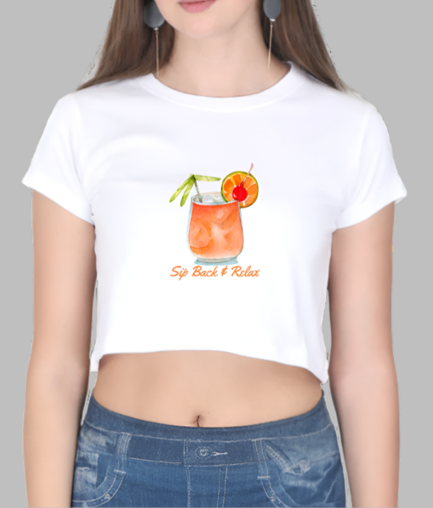 Miss Minimalism Sip back and Relax - Crop Top
