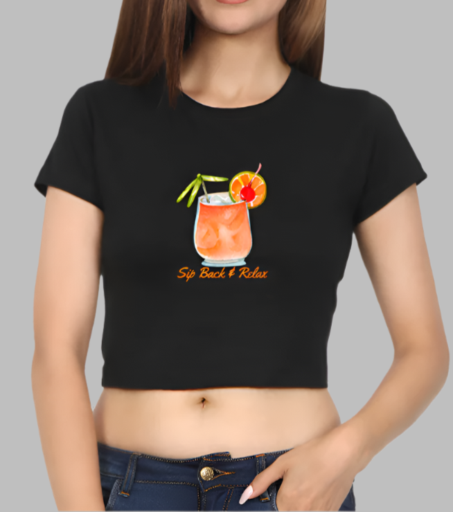 Miss Minimalism Sip back and Relax - Crop Top