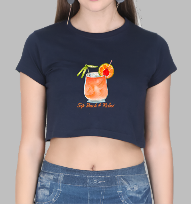 Miss Minimalism Sip back and Relax - Crop Top