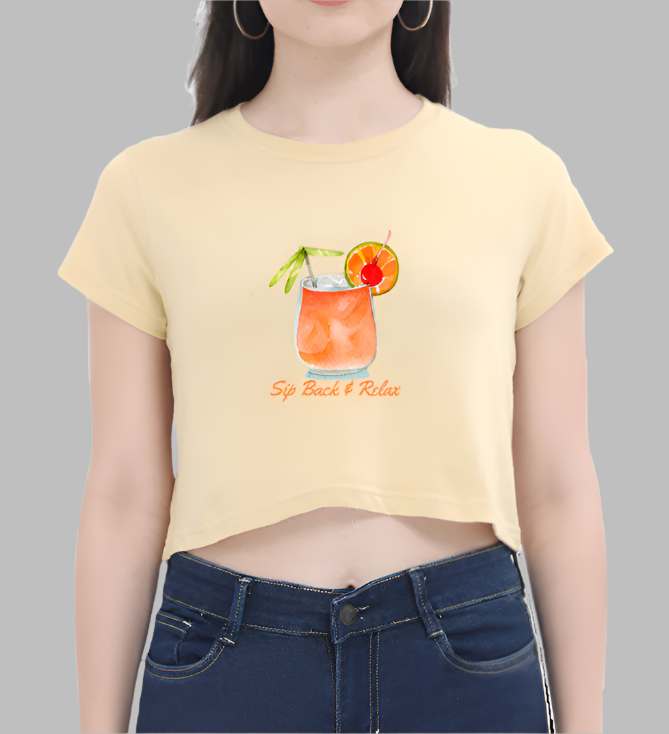 Miss Minimalism Sip back and Relax - Crop Top