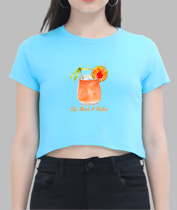 Miss Minimalism Sip back and Relax - Crop Top