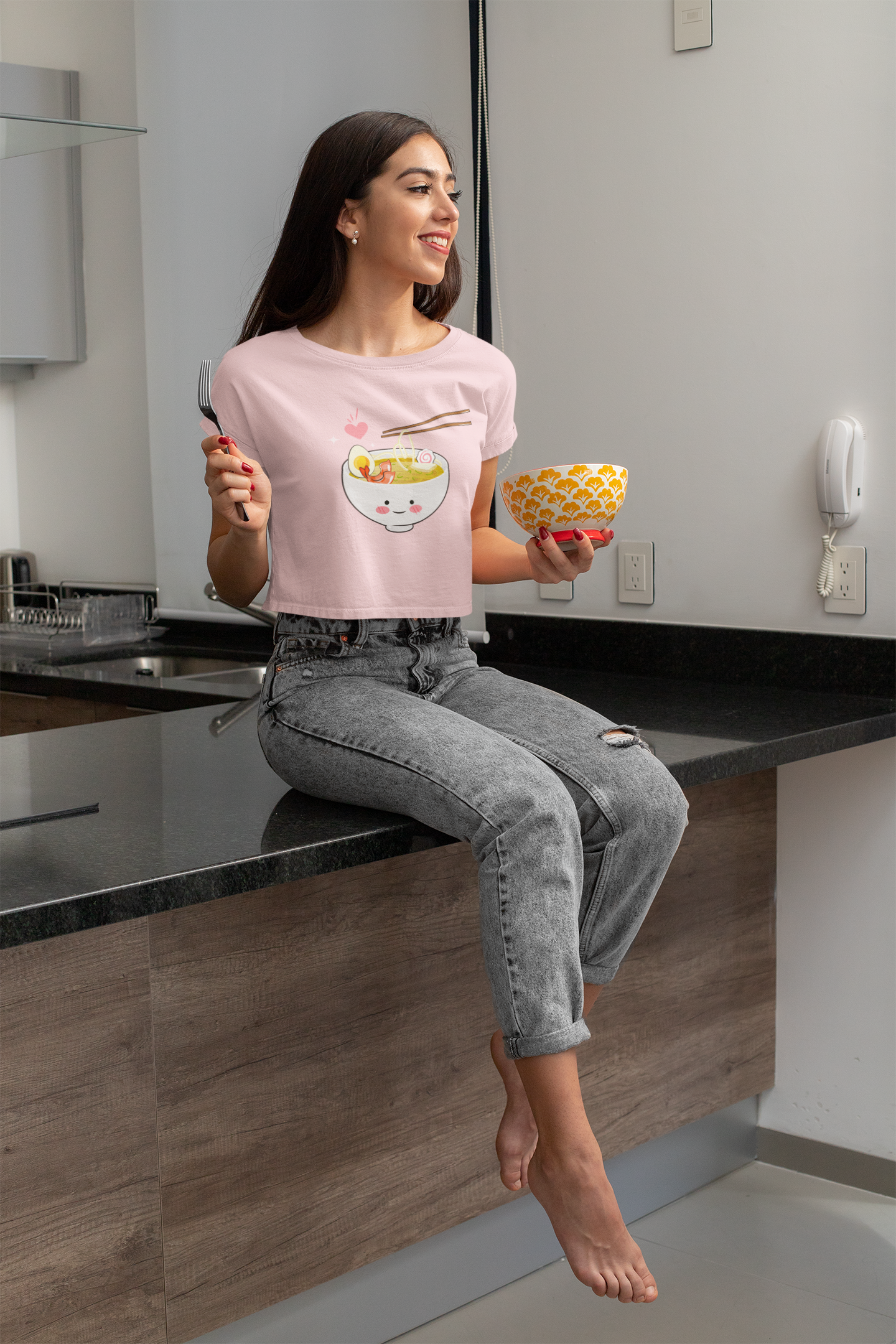 Miss Minimalism Ramen Love Crop Top