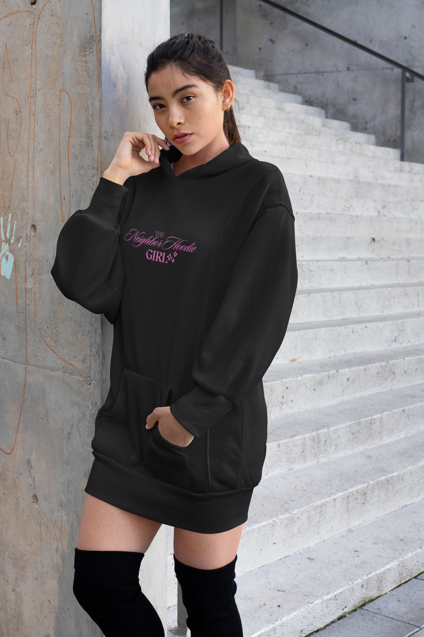 Miss Minimalism - The NeighborHoodie Girl Hooded Sweatshirt