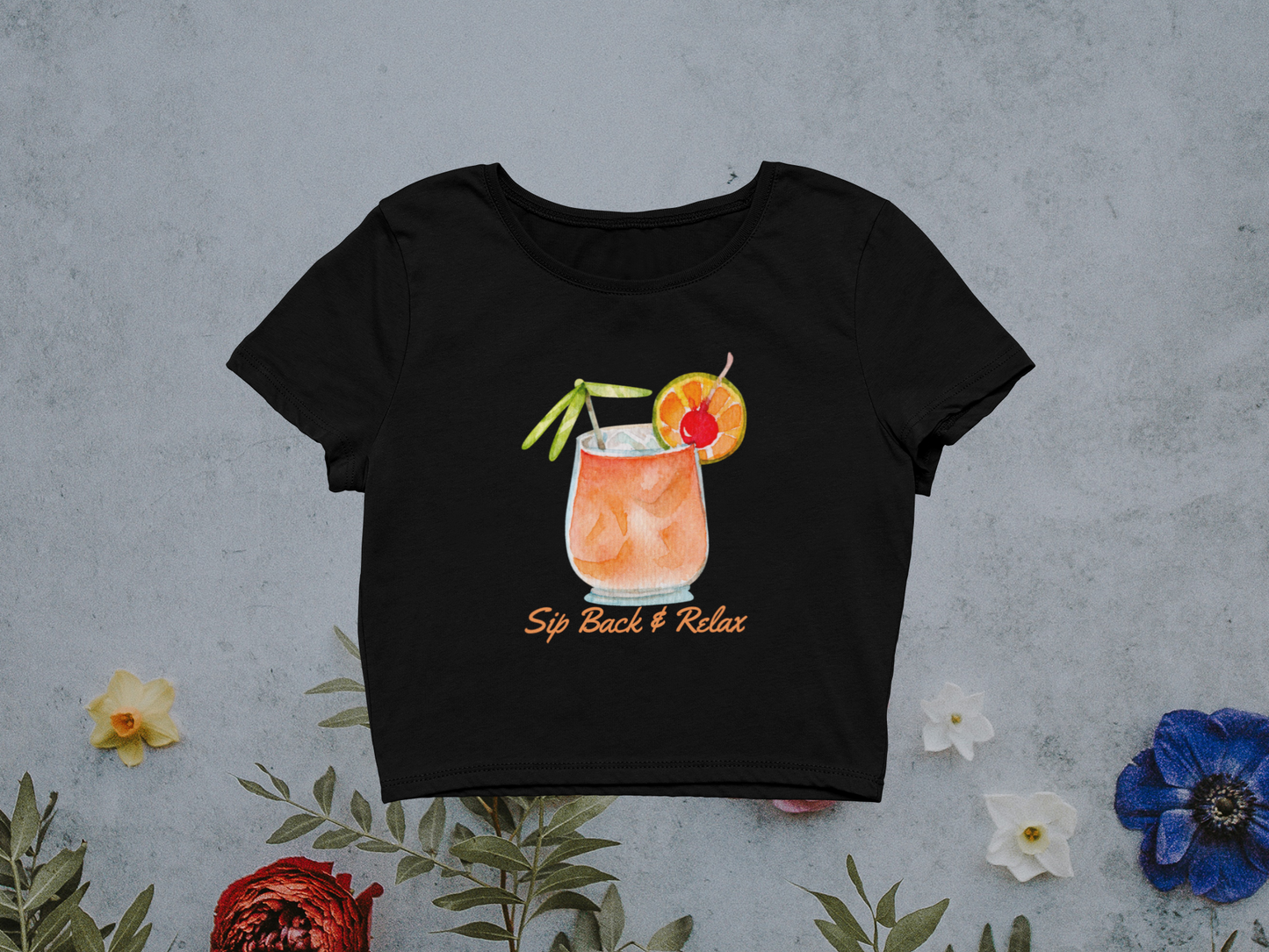 Miss Minimalism Sip back and Relax - Crop Top