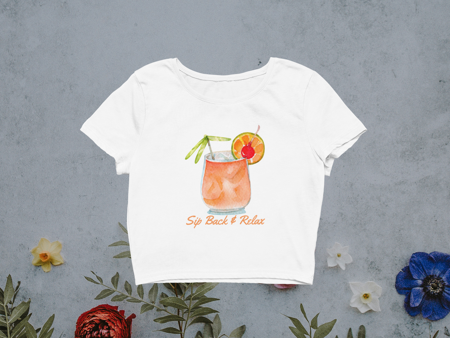 Miss Minimalism Sip back and Relax - Crop Top