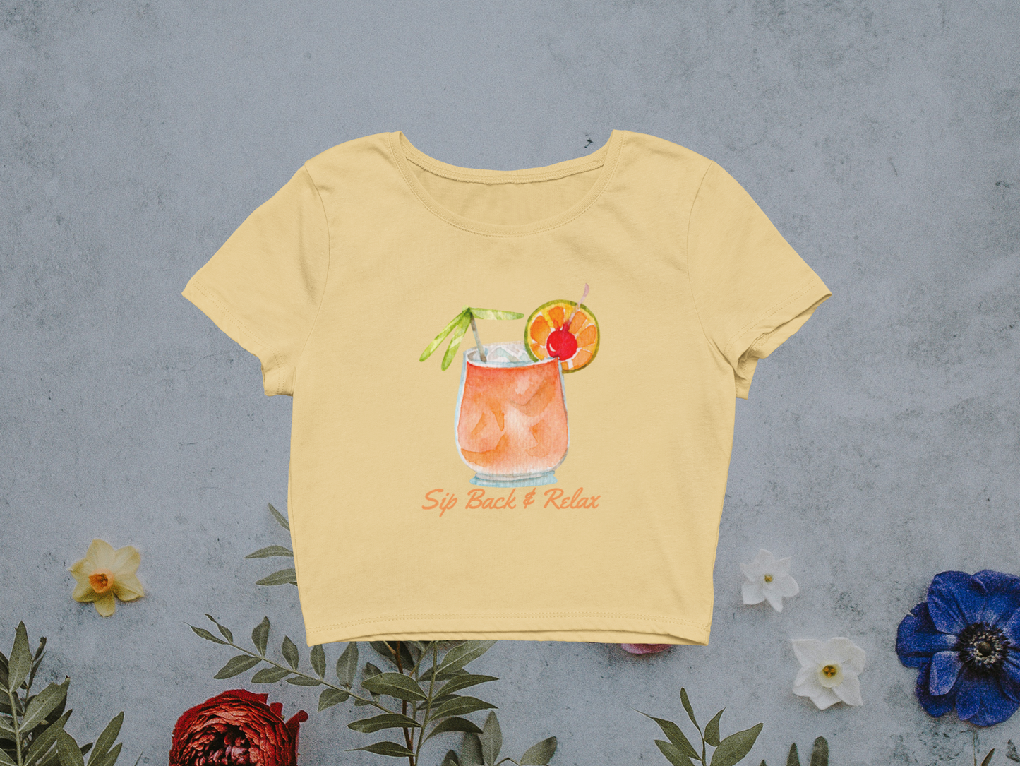 Miss Minimalism Sip back and Relax - Crop Top