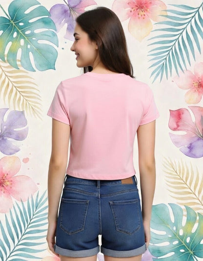 MissMinimalism | Pastel Tropical Bloom Crop Tee