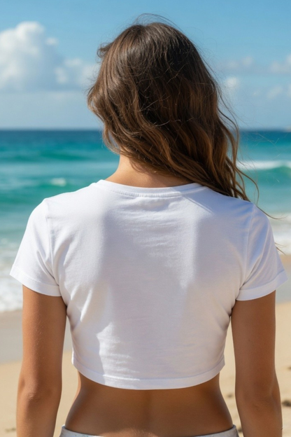 Hello Summer Baby Tee – Fun Beachy Crop Top for Women