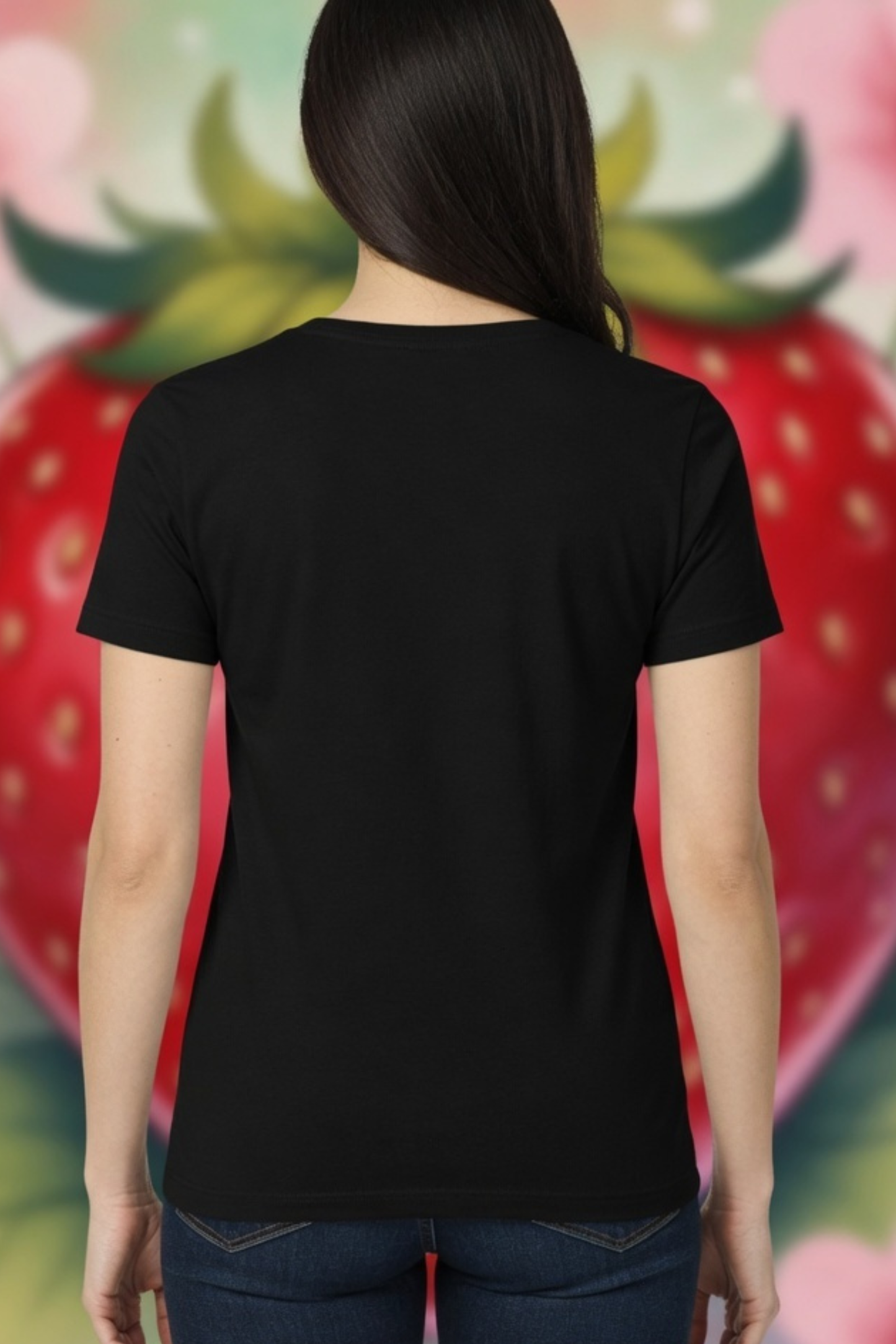 Strawberry Kiss Crew Neck T-Shirt – Cute Pastel Summer Tee