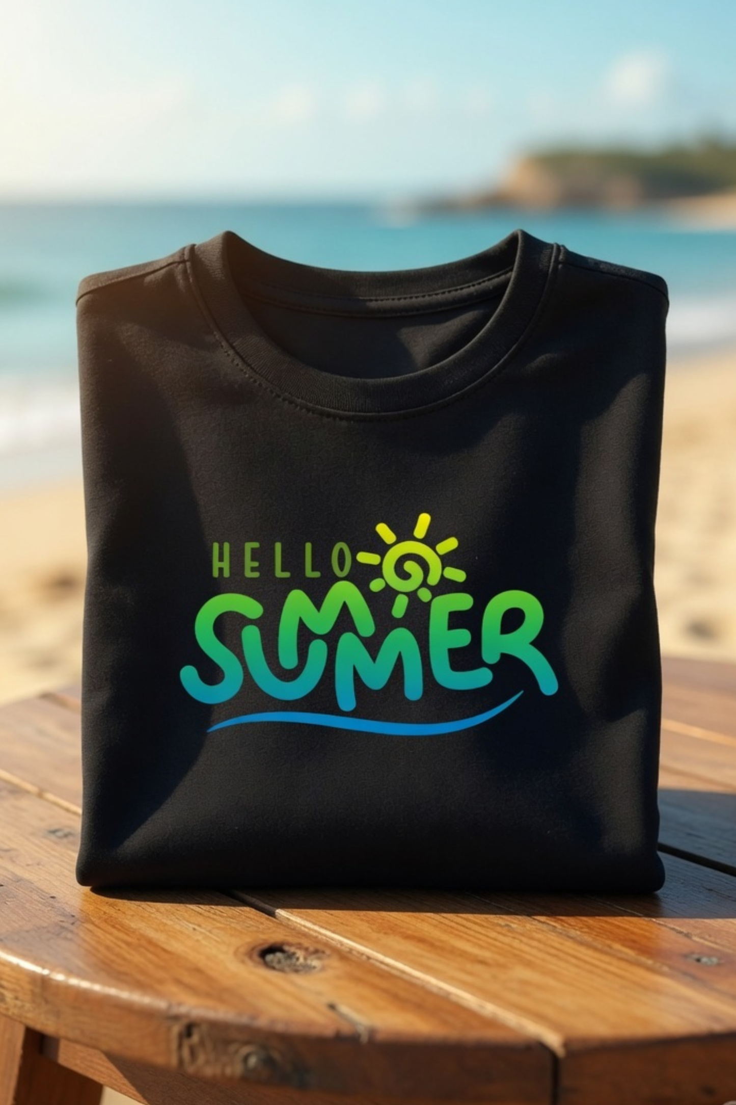 Hello Summer Baby Tee – Fun Beachy Crop Top for Women