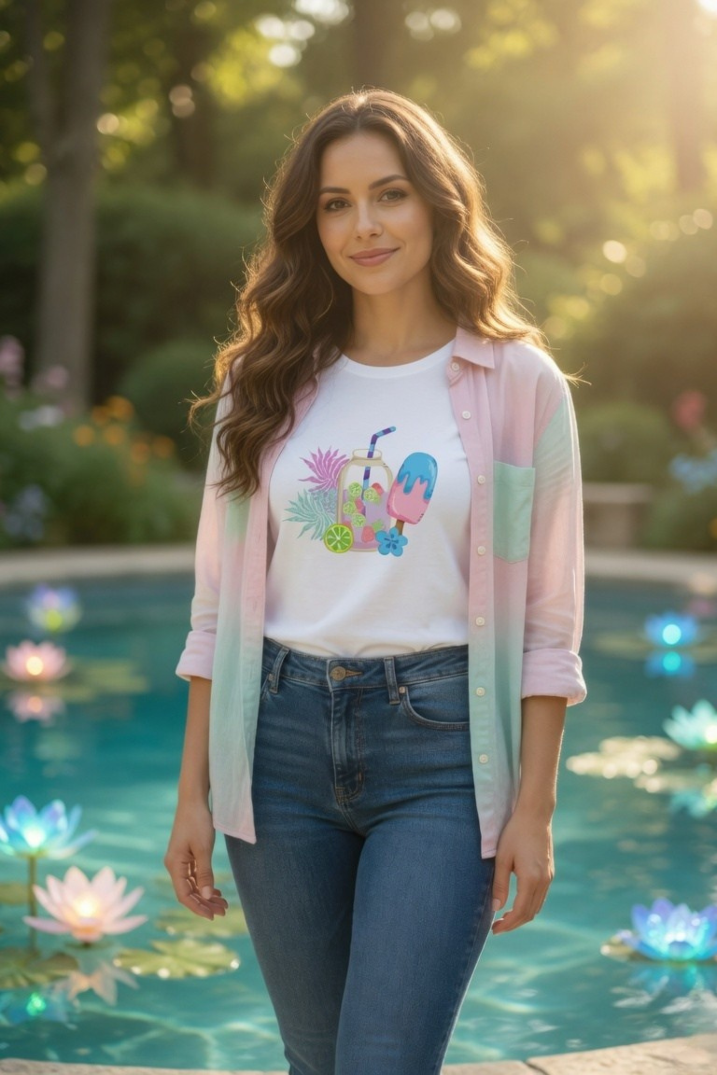 Summer Sips Classic Crew Neck T-Shirt