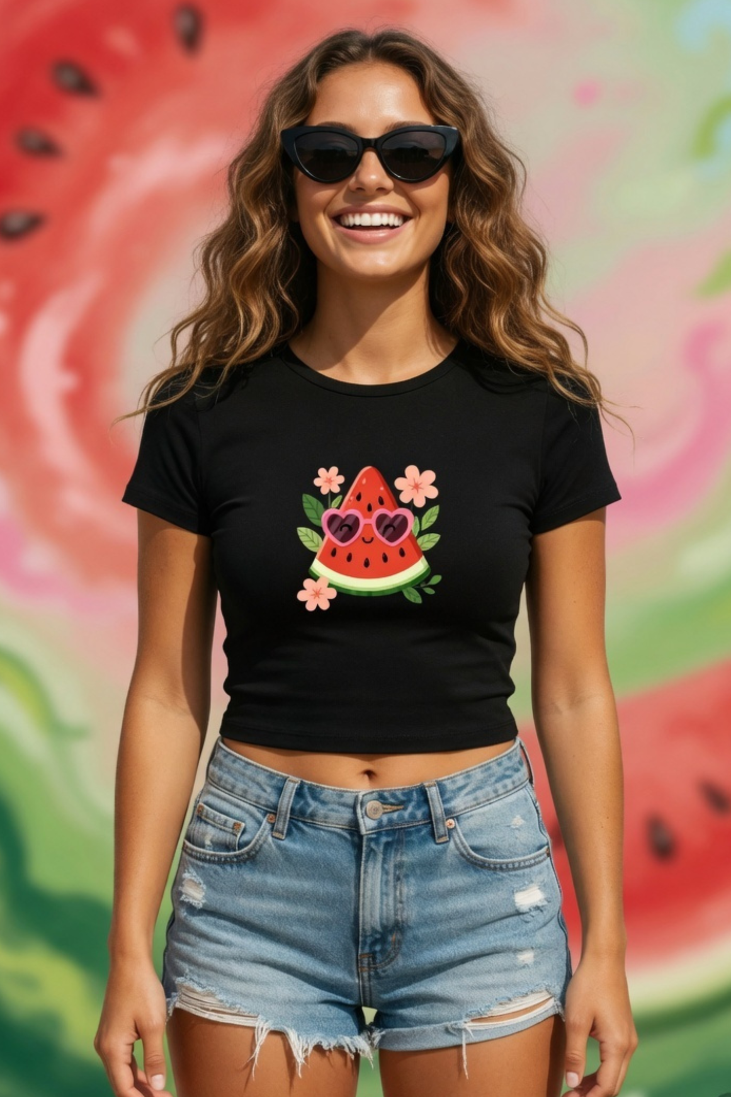 Watermelon Baby Tee – Cute Summer Crop Top