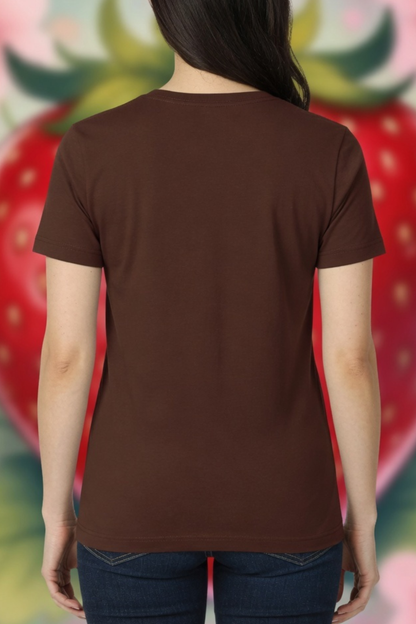 Strawberry Kiss Crew Neck T-Shirt – Cute Pastel Summer Tee