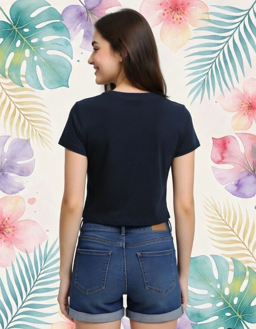 MissMinimalism | Pastel Tropical Bloom Crop Tee