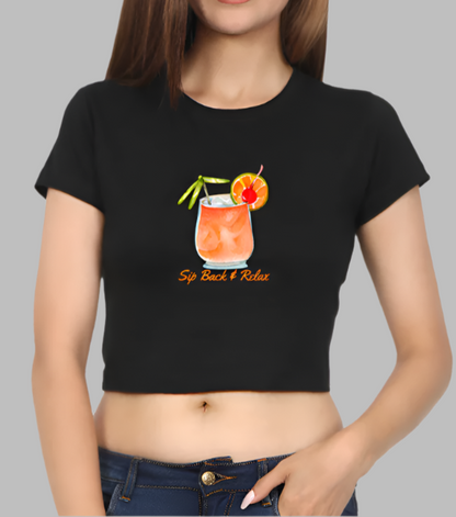 Miss Minimalism Sip back and Relax - Crop Top