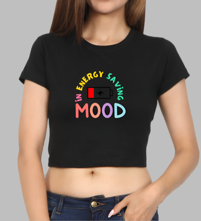 Miss Minimalism "In Energy Saving Mood" Crop Top