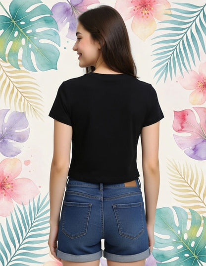 MissMinimalism | Pastel Tropical Bloom Crop Tee