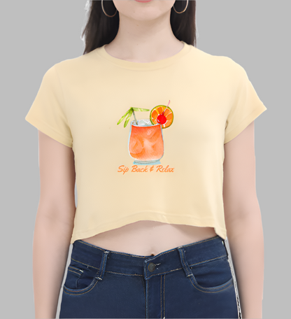 Miss Minimalism Sip back and Relax - Crop Top