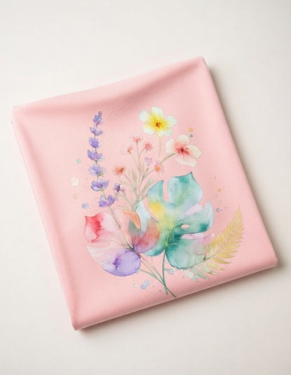 MissMinimalism | Pastel Tropical Bloom Crop Tee