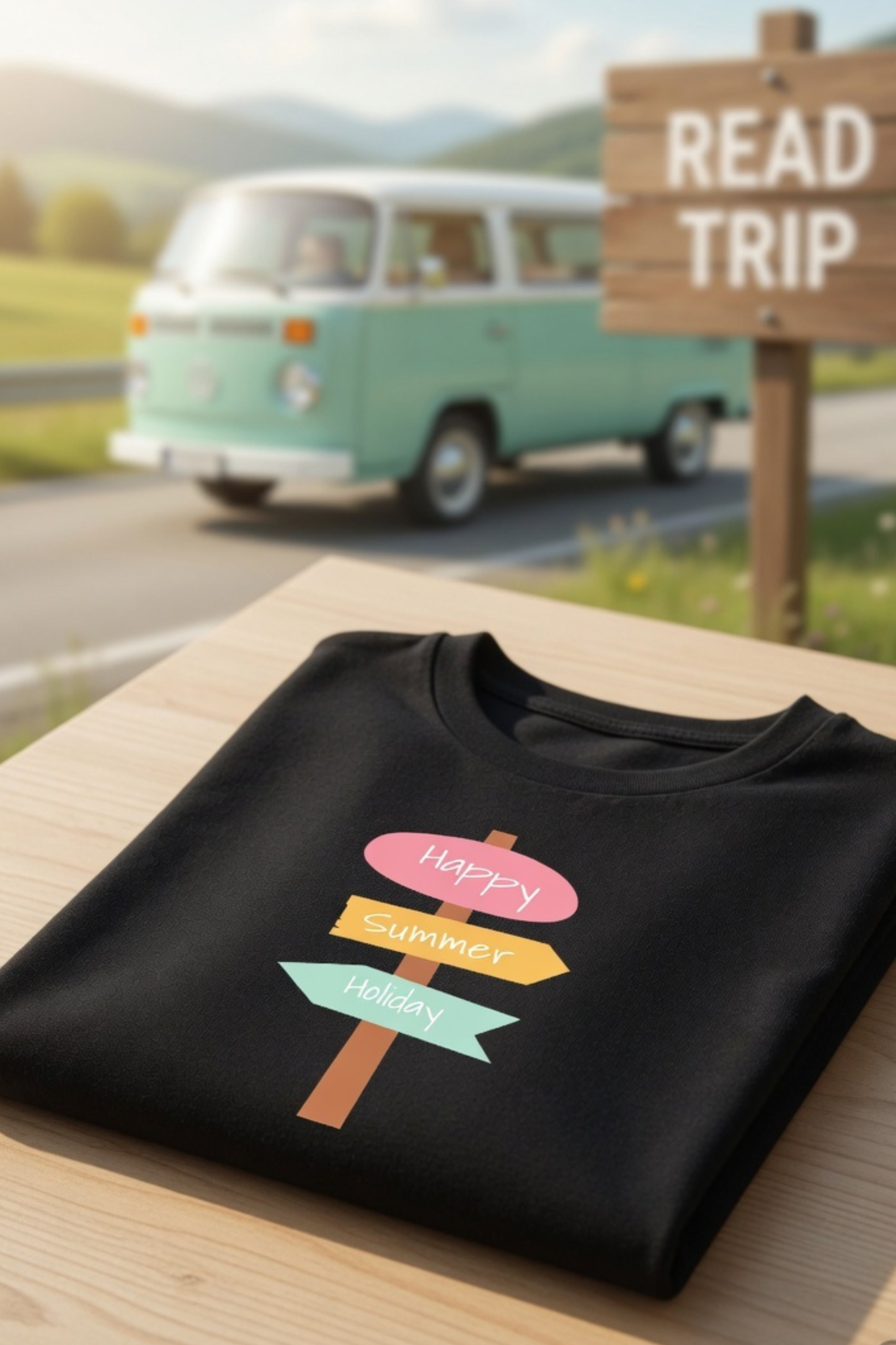 Happy Summer Holiday Baby Tee – Road Trip Crop Top for Women