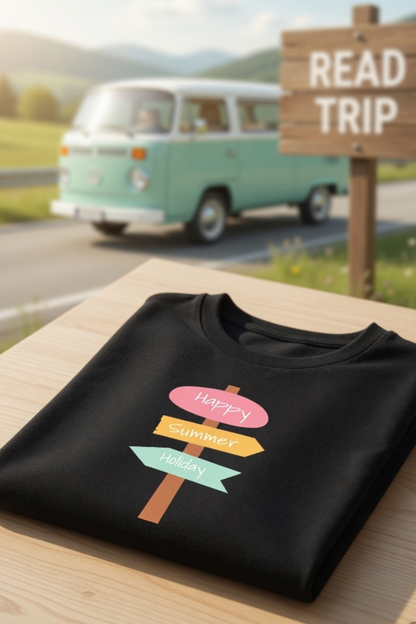 Happy Summer Holiday Baby Tee – Road Trip Crop Top for Women