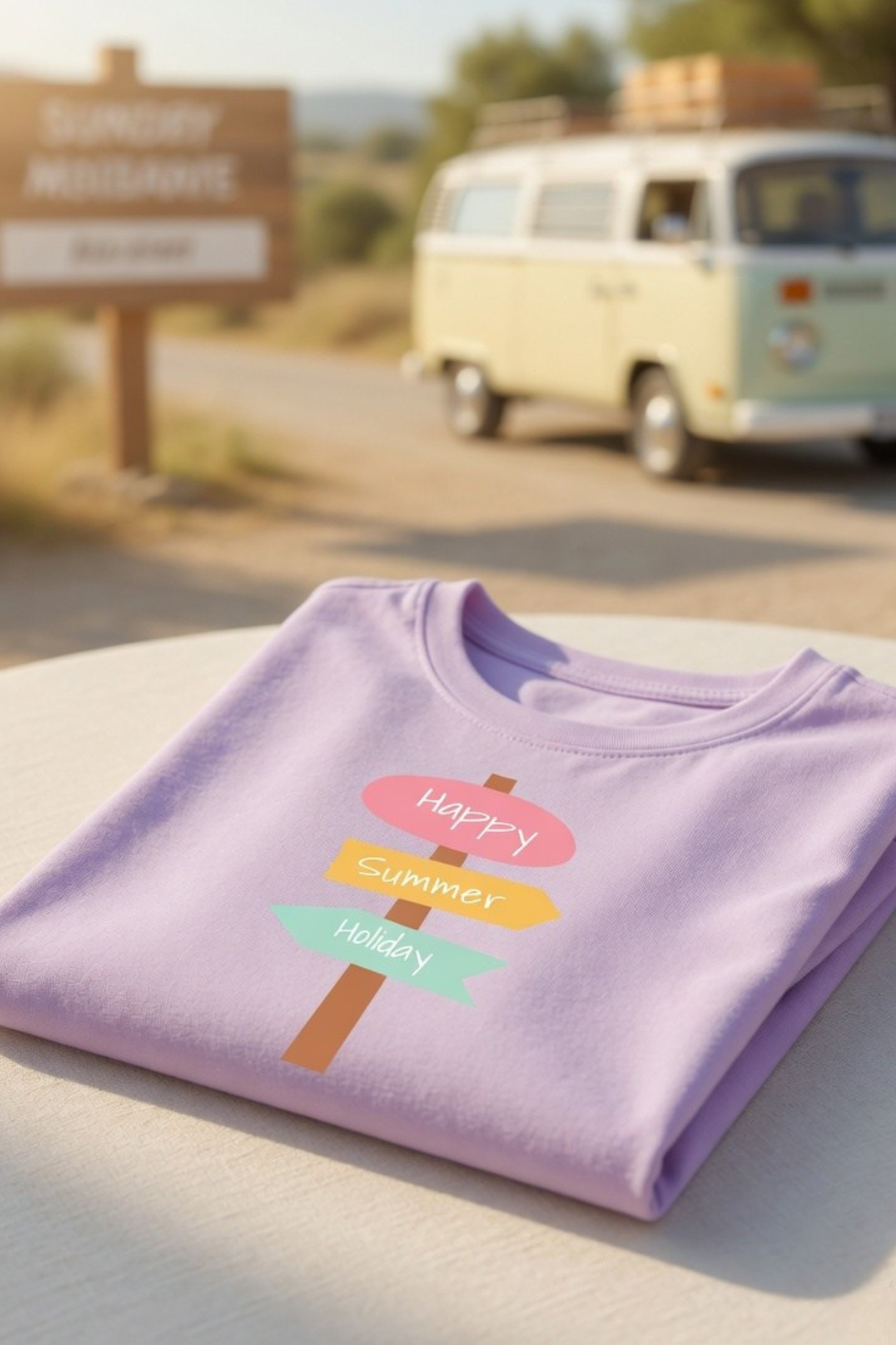 Happy Summer Holiday Baby Tee – Road Trip Crop Top for Women