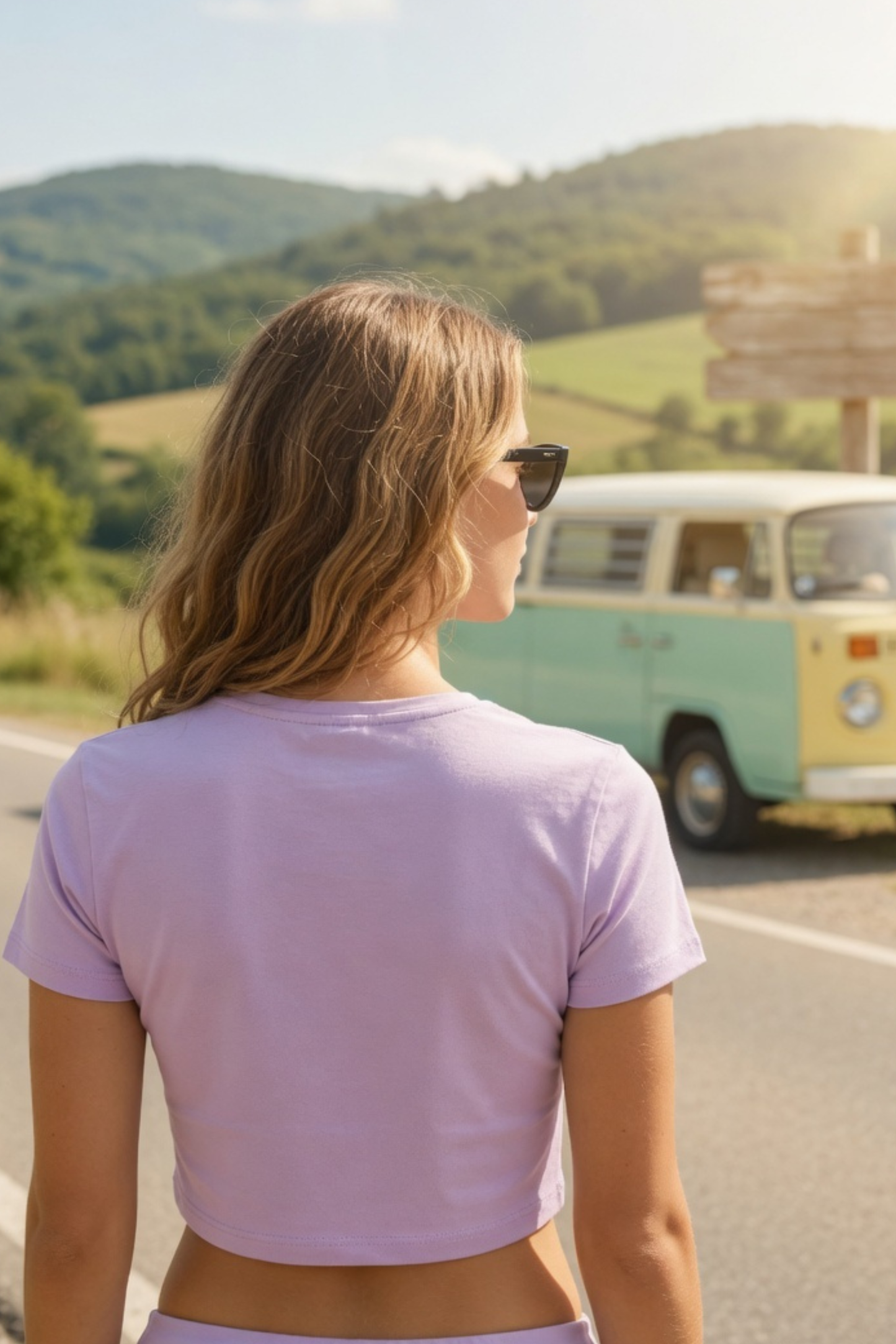 Happy Summer Holiday Baby Tee – Road Trip Crop Top for Women