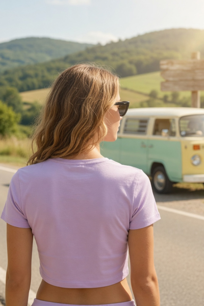 Happy Summer Holiday Baby Tee – Road Trip Crop Top for Women