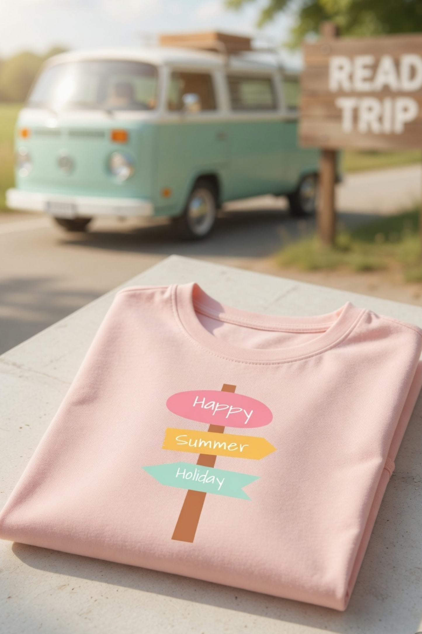 Happy Summer Holiday Baby Tee – Road Trip Crop Top for Women
