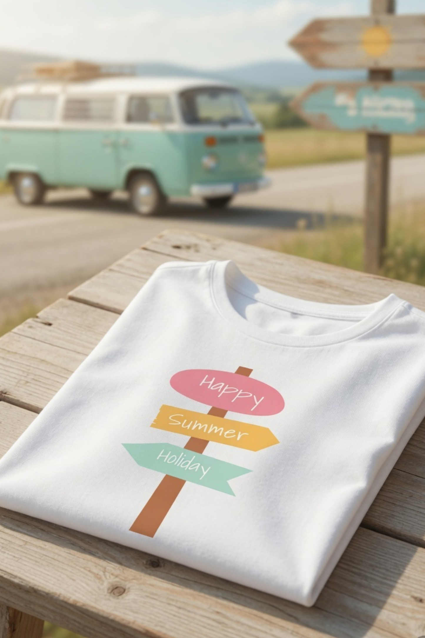 Happy Summer Holiday Baby Tee – Road Trip Crop Top for Women