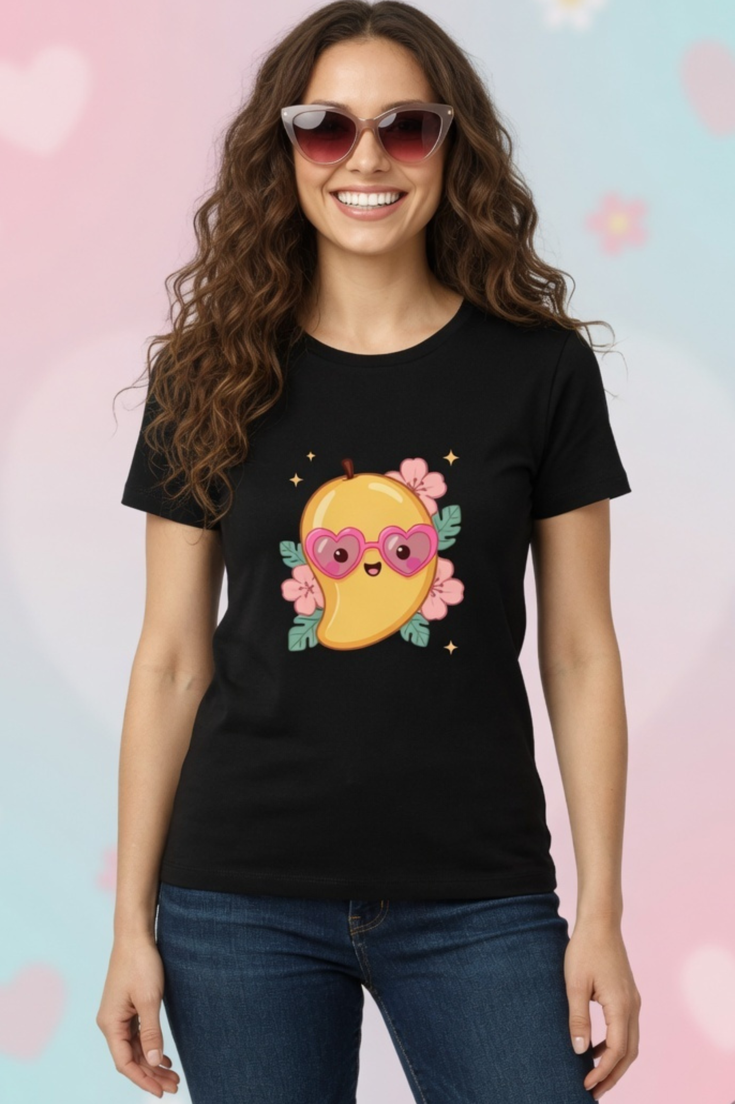 Mango Magic Crew Neck T-Shirt – Cute Pastel Summer Tee