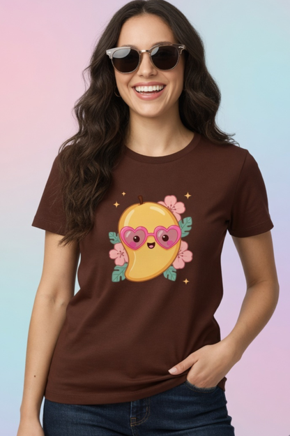 Mango Magic Crew Neck T-Shirt – Cute Pastel Summer Tee