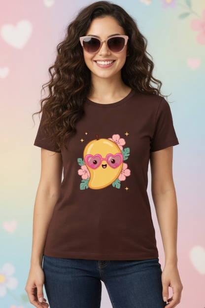 Mango Magic Crew Neck T-Shirt – Cute Pastel Summer Tee