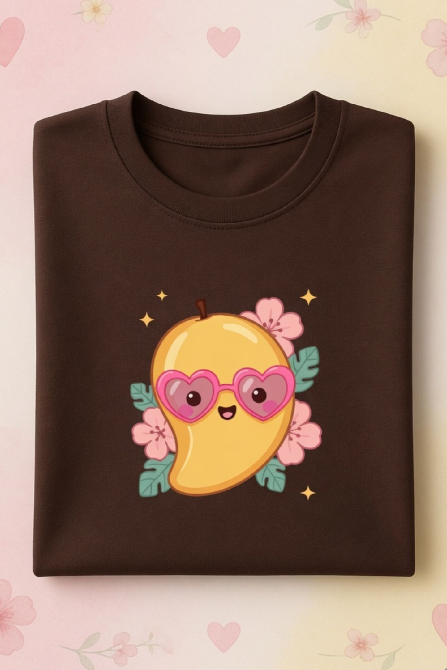 Mango Magic Crew Neck T-Shirt – Cute Pastel Summer Tee