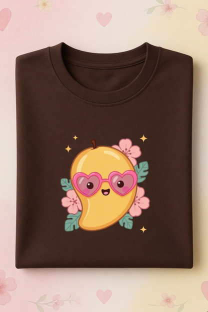 Mango Magic Crew Neck T-Shirt – Cute Pastel Summer Tee