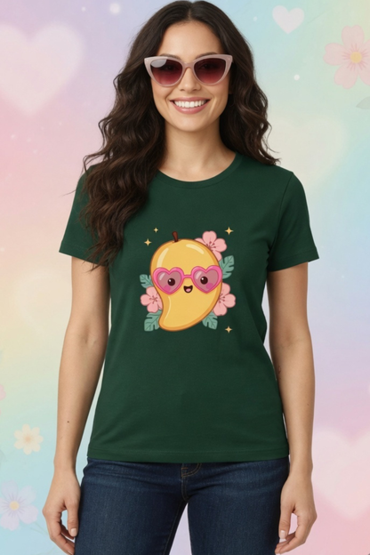Mango Magic Crew Neck T-Shirt – Cute Pastel Summer Tee