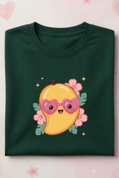 Mango Magic Crew Neck T-Shirt – Cute Pastel Summer Tee