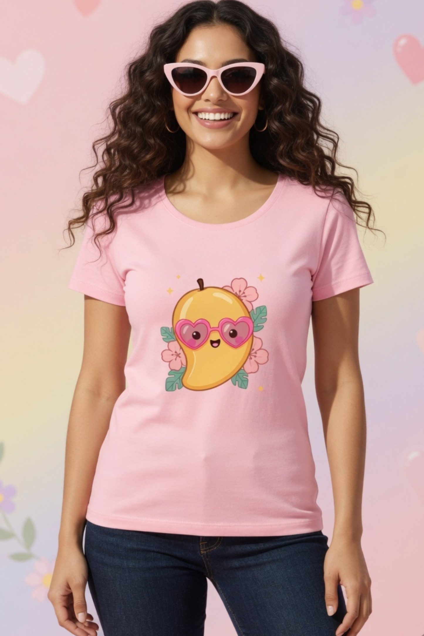 Mango Magic Crew Neck T-Shirt – Cute Pastel Summer Tee