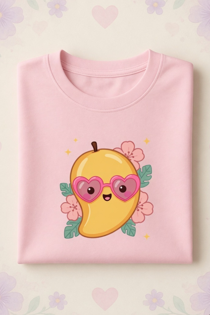 Mango Magic Crew Neck T-Shirt – Cute Pastel Summer Tee