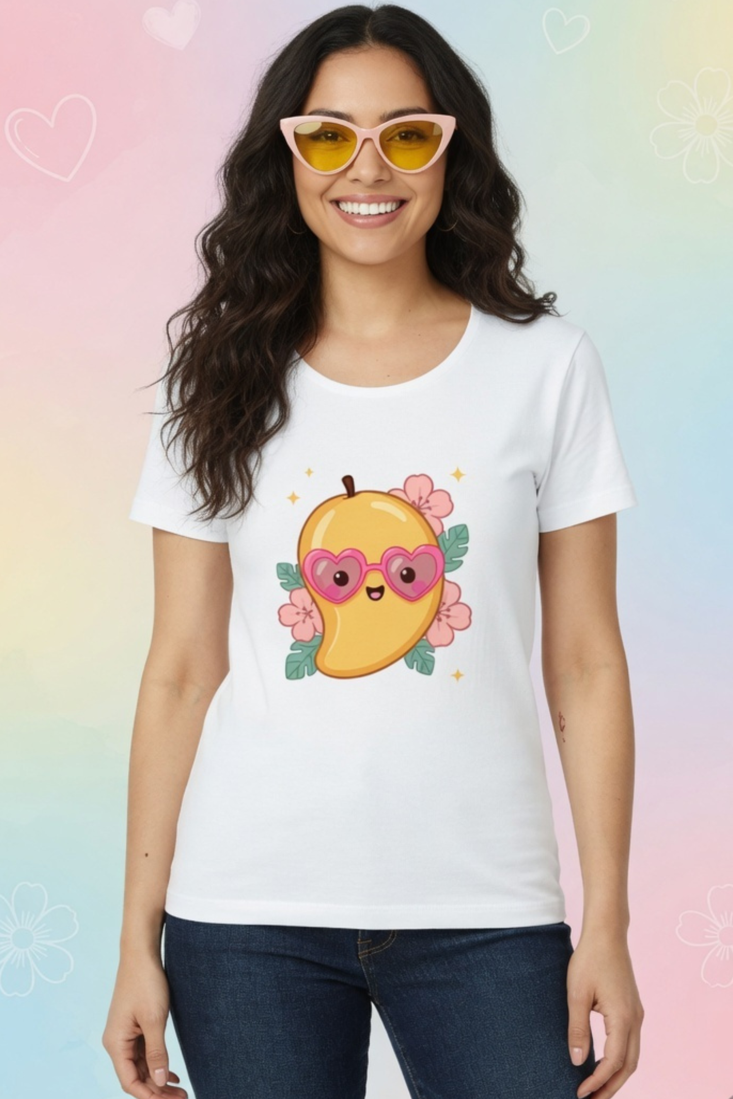 Mango Magic Crew Neck T-Shirt – Cute Pastel Summer Tee