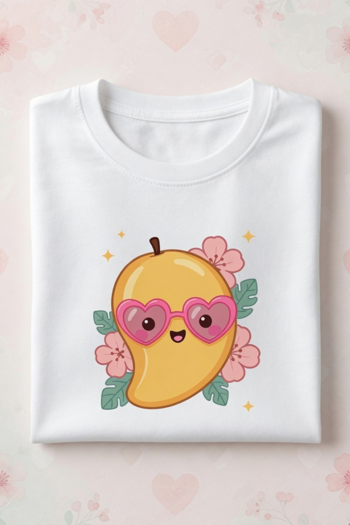 Mango Magic Crew Neck T-Shirt – Cute Pastel Summer Tee