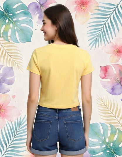 MissMinimalism | Pastel Tropical Bloom Crop Tee