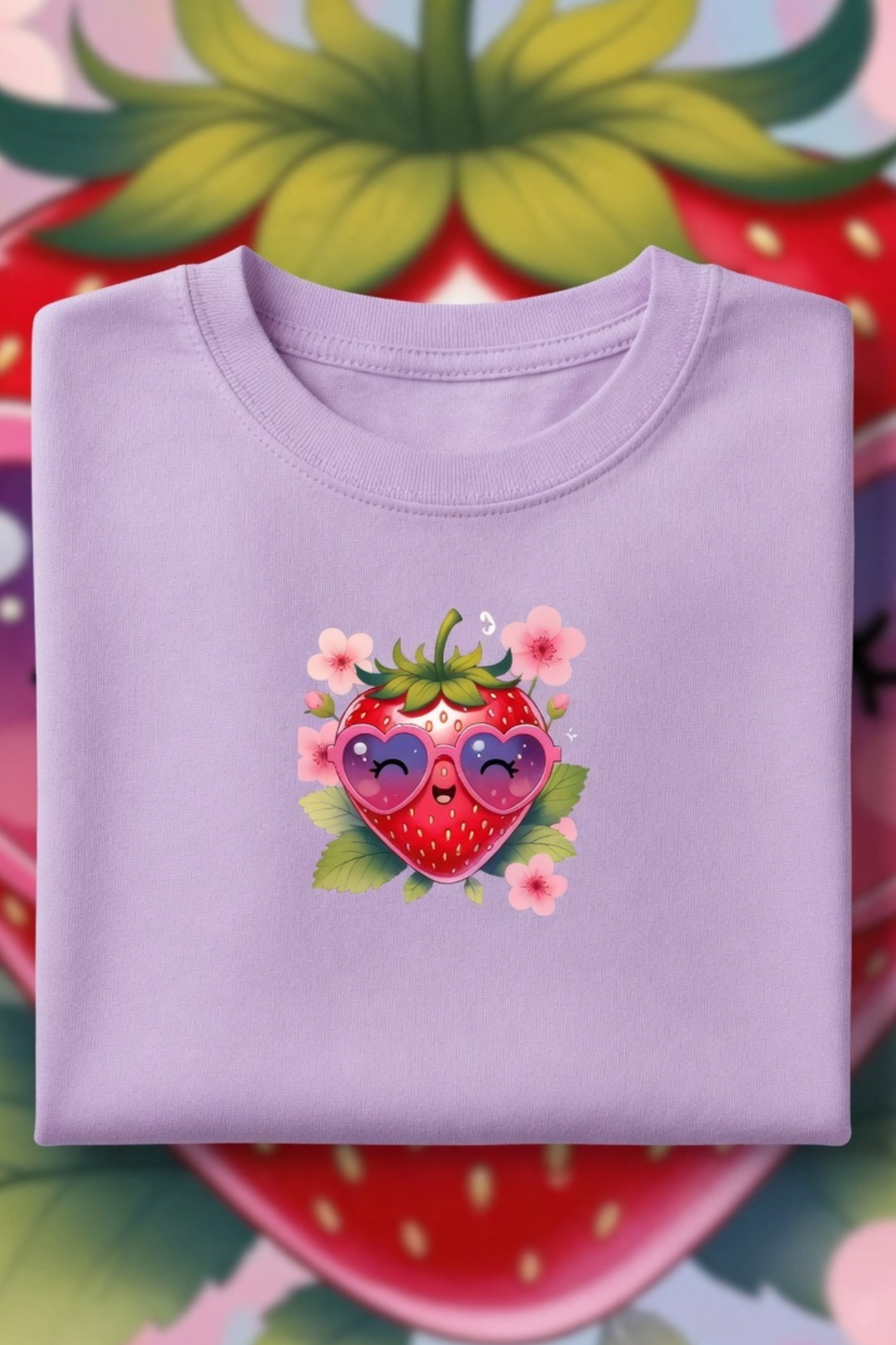 Strawberry Kiss Baby Tee – Cropped Cotton Spandex Tee