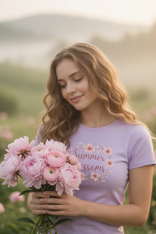 Summer Blossoms Baby Tee – Floral Crop Top for Women