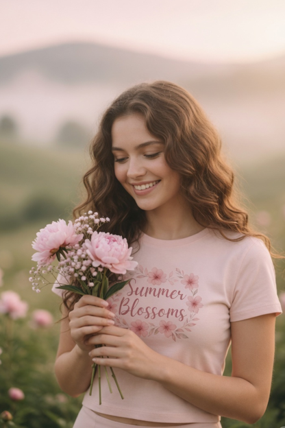 Summer Blossoms Baby Tee – Floral Crop Top for Women