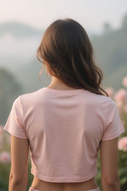 Summer Blossoms Baby Tee – Floral Crop Top for Women