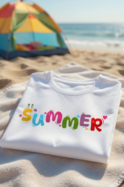 SUMMER Baby Tee – Colorful Playful Crop Top for Women