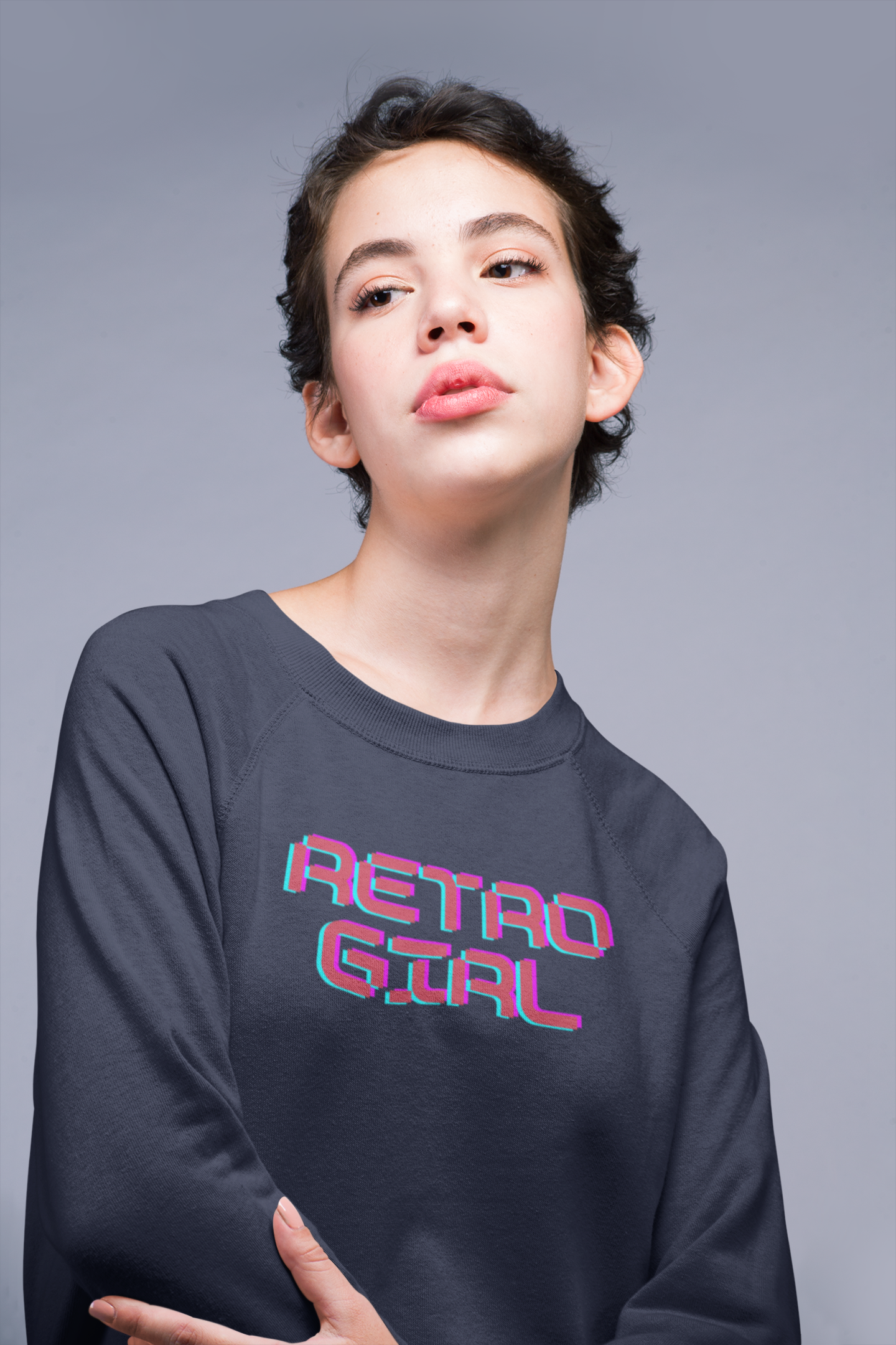 Miss Minimalism Retro Girl - Sweatshirt