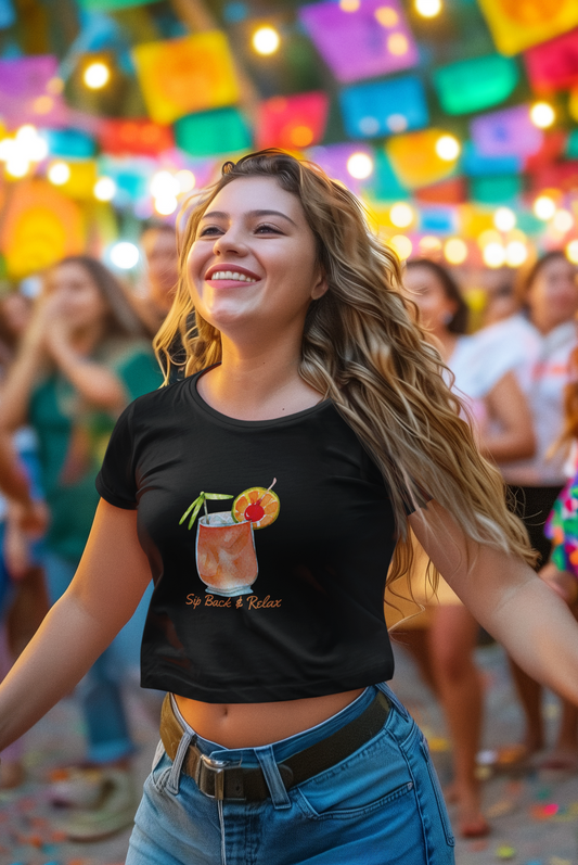 Miss Minimalism Sip back and Relax - Crop Top