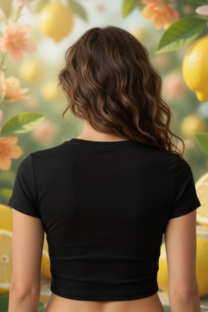 Lemon Citrus Baby Tee – Cute Summer Crop Top for Women